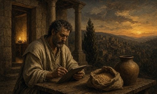 The Parable of the Dishonest Manager 500 Theological essay on Luke 16:1–9: Jesus’ Parable of the Dishonest Manager—stewardship, mammon, moral failure, and the eternal account.