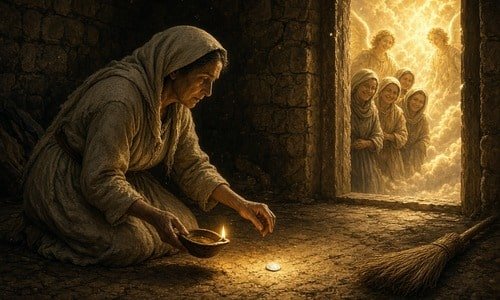 The Parable of the Lost Coin 500 The Parable of the Lost Coin (Luke 15:8-10): God seeks the lost, lights a lamp, and heaven rejoices over one repentant sinner.