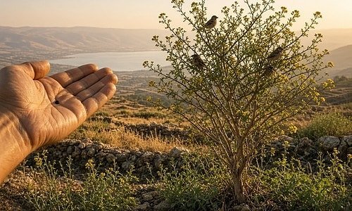 The Parable of the Mustard Seed 500 The Parable of the Mustard Seed -The kingdom of God does not arrive as a spectacle. It arrives as something easily overlooked—and then it outgrows the garden.